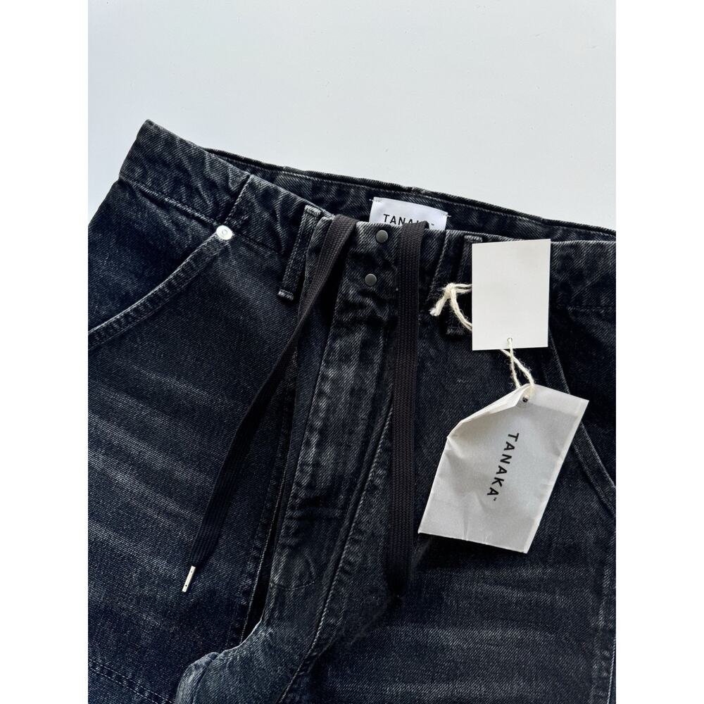 Tanaka Work Jean Trouser Women’s Wide Leg Black Wash Size 28 NWT